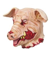 Blodig grisemaske i latex til halloween udklædningen.