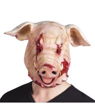 Blodig grisemaske i latex til halloween udklædningen.