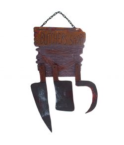 Flot Butcher Shop skilt med knive i pvc.