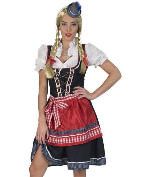 resident gradvist firkant Flot Oktoberfest kostume med kjole, bluse og forklæde. - Fest & Farver