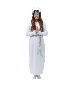 Billig hvid Santa Lucia kjole til teens og voksne. 