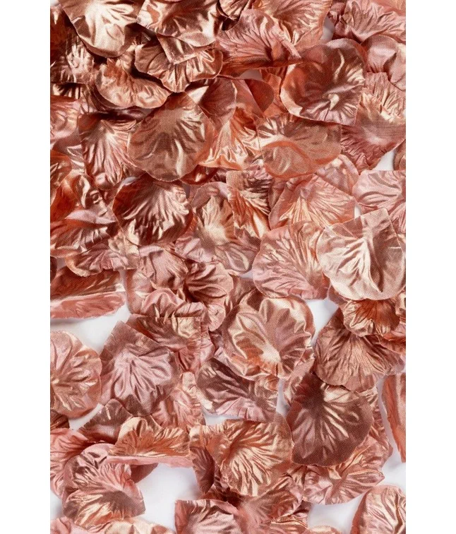 Flotte metallic rose gold kunstige rosenblade til bordpynt.