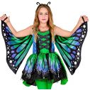 Farverigt sommerfugle kostume til piger str 116 - 158 cm.