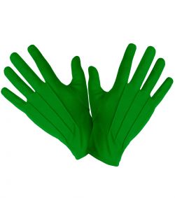Flotte korte grønne handsker til udklædning.