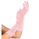 Flotte elastiske pink lange satin handsker.