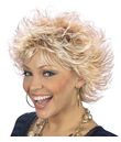 Blond paryk med strit.
