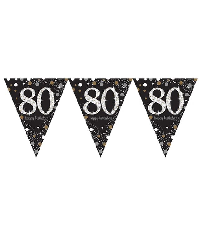 Vimpelguirlande 80 år Sparkling