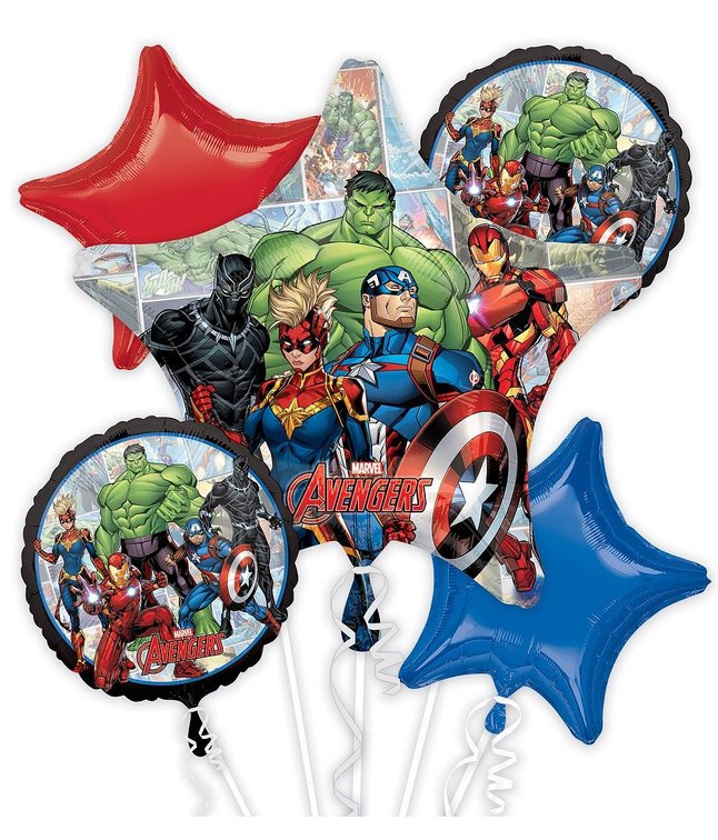 Flot Avengers folieballon buket til fødselsdagen.
