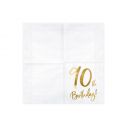 Flotte hvide servietter med guld tryk til 90 års fødselsdag.