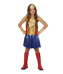 Flot Wonder Girl kostume størrelse 116 - 158 cm. 