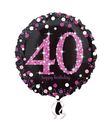 Folie ballon 40 år Pink Sparkling