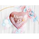 Flot pink hjerteformet folie ballon med Mom to Be.
