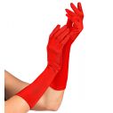 Flot elastiske røde lange satin handsker.