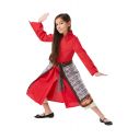 Flot Mulan kostume med rød tunika.