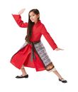 Flot Mulan kostume med rød tunika.