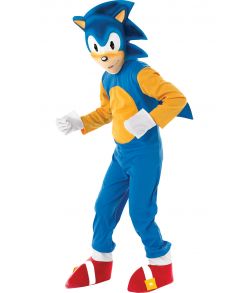Sonic kostume fra Sega i størrelse 104 - 128 cm.
