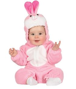 Flot pink kanin jumpsuit størrelse 6 - 24 måneder. 