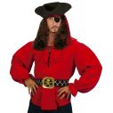 Rød piratskjorte til mænd.