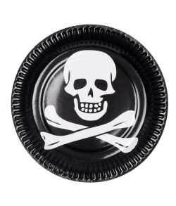 Flotte pirat tallerkner med dødningehoved. 