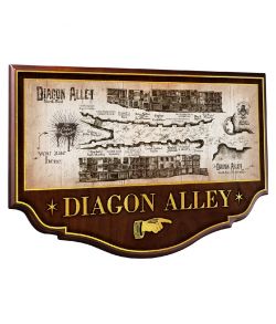 Flot Diagon Alley skilt med kort over Diagonalstræde.