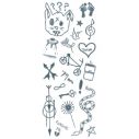 Ark med mange små symbol tatoveringer.