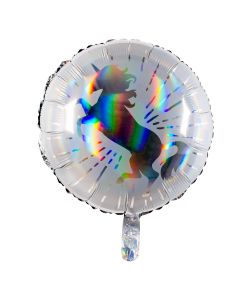 Flot rund folieballon med Enhjørning. 
