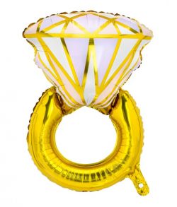 Flot folieballon formet som en stor diamant ring.