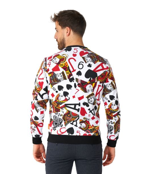 Flot OppoSuit med kortspil bluse til din poker aften.