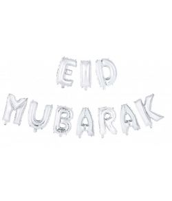 Eid Mubarak folieballon sølv