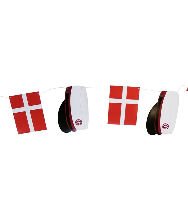 Flot student guirlande med rød hue og flag.