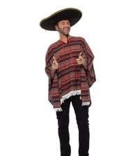 Flot vævet mexicansk poncho til temafester.