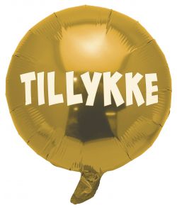 Guld folieballon Tillykke