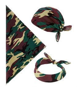 Camouflage bandana.
