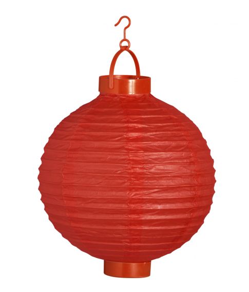 Køb rød papirlampe med LED lys - kun 29 kr - Fest Farver