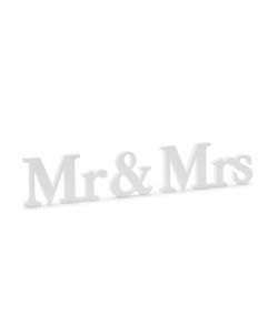 Mr & Mrs skilt i træ Hvid
