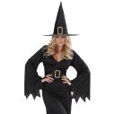 Flot sort hekse kostume til kvinder.