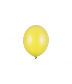Flotte 100 stk små gule balloner med metallic look.