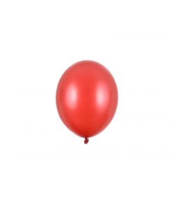100 stk små røde balloner med metallic look. 