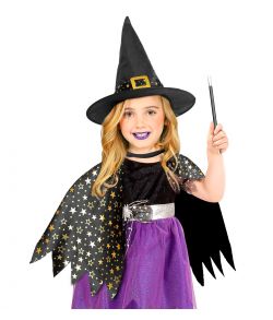 Smart Hekse udklædningssæt med kappe og heksehat.