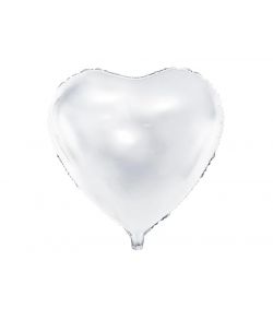 Flot Folieballon Hjerte Hvid 45cm