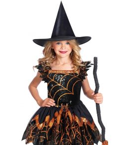 Flot hekse kostume med pailletter og glimmer. 