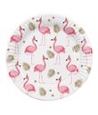 Flotte tallerkner med flamingoer.