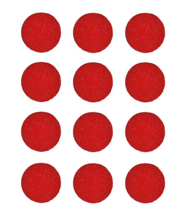 12 stk røde klovnenæser i skum