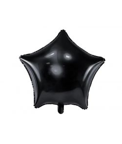 Flot sort stjerne folieballon