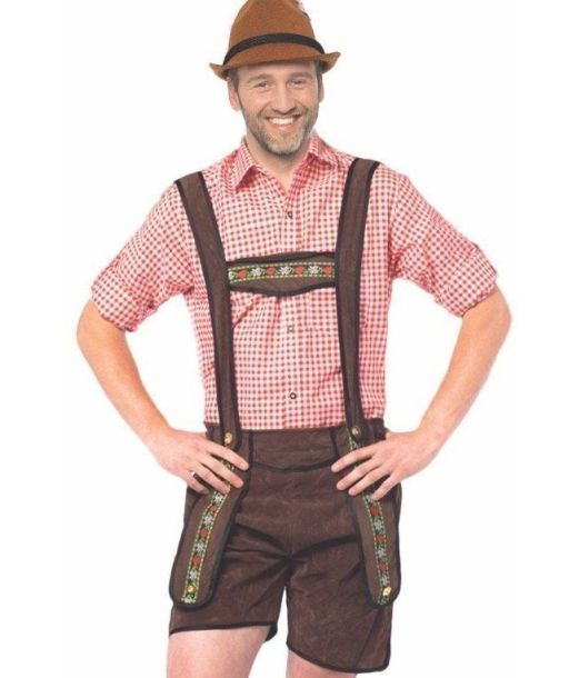 Mørkebrune lederhosen.