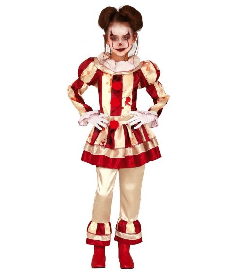 blodigt halloween klovne kostume til piger
