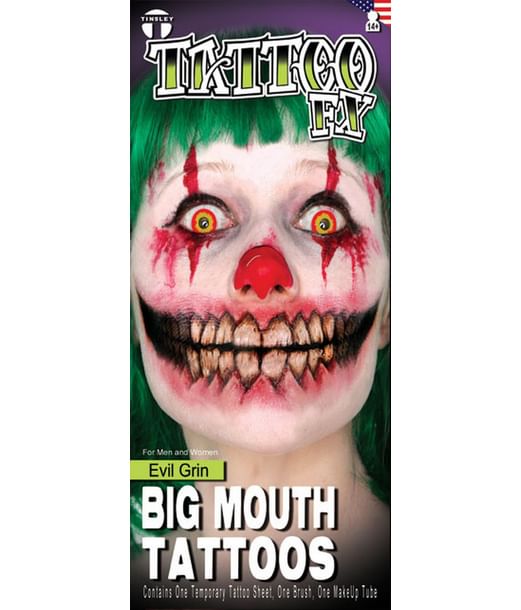 Ondt grin tatovering.