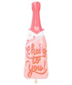 Festlig pink champagneflaske folieballon