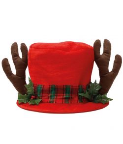 Rød hat med rensdyr gevir.