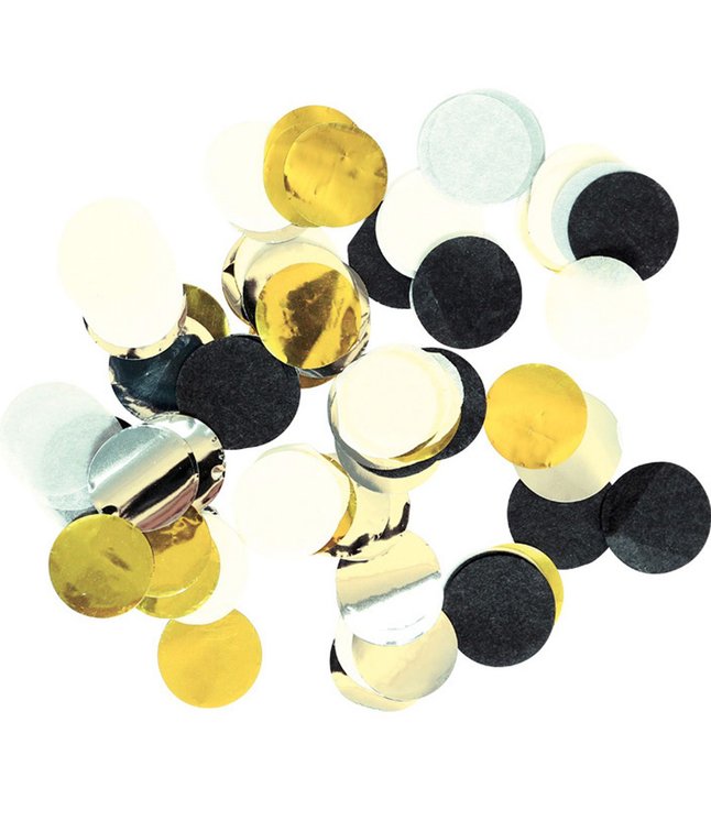 Flot papir konfetti, guld,sølv sort